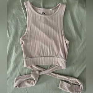 Tillys light pink tie-back tank top